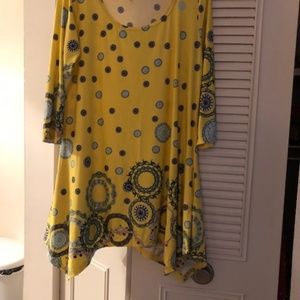White Mark Womens Yellow Tunic Top Size 1XL